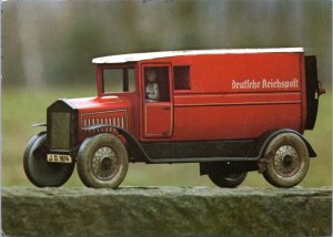Postcard Toy German Reichspost delivery van with driver