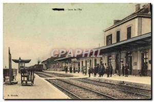 Old Postcard Locomotive Train Station