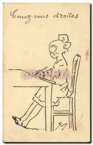 Old Postcard Child Health Hold right you Huygens Paris Street Hygiene