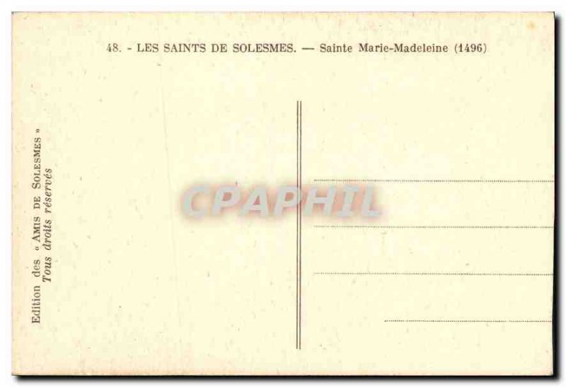 Old Postcard The Saints of Solesmes St. Mary Magdalene 1496