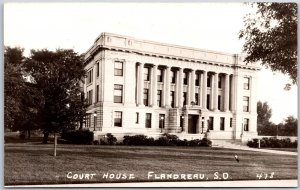 Court House Flandreau South Dakota SD Front View Real Photo RPPC Postcard