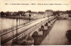 CPA Gray Pont de pierre et Quai Villeneuve (1273215)