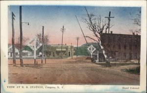 Congers New York NY Railroad Train Station Depot Vintage Postcard