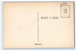 c1930's Post Office Building Street View Walpole Massachusetts MA Postcard