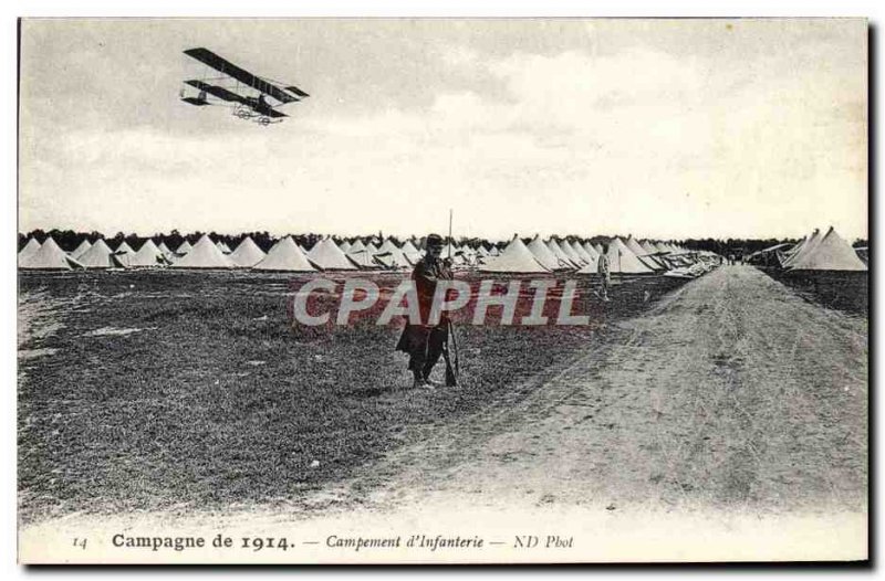 Old Postcard Militaria 1914 Country Camp d & # 39infanterie Jet