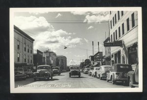 RPPC FAIRBANKS ALASKA DOWNTOWN STREET SCENE OLD CARS REAL PHOTO POSTCARD