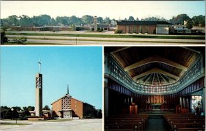 Sheboygan, WI Wisconsin  FIRST UNITED LUTHERAN CHURCH & INTERIOR   Postcard