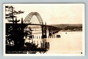 RPPC Newport OR-Oregon, Yaquina Bay Bridge, Real Photo Postcard