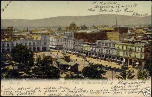 mexico, MEXICO, Zocalo y Portal de Mercaderes (1907)