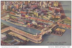 Illinois Chicago Outer Drive Link Bridge And Skyline