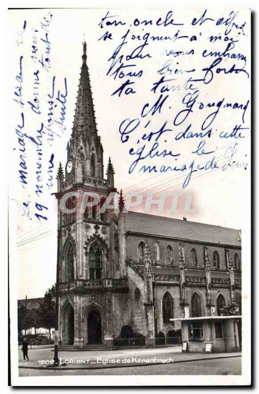 Old Postcard Lorient Church Kerentrech