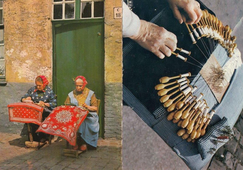 Brugge Kantwerketers Sewing Embroidery Belgium 2x Crafts Postcard s