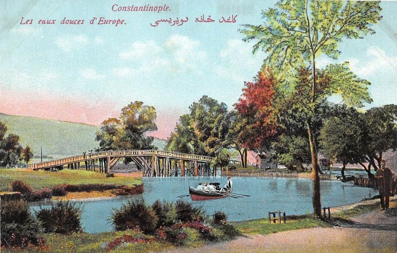 Turkey CONSTANTINOPLE Postcard Ottoman c1910 Les eaux douces Europe C33 