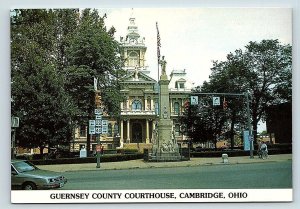 CAMBRIDGE, Ohio OH~ Civil War Monument GUERNSEY COUNTY COURTHOUSE 4x6 Postcard