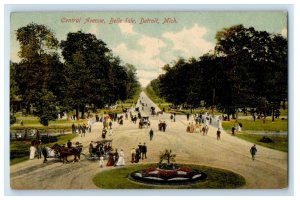 1909 Central Avenue Belle Isle Park Detroit Michigan MI Vintage Antique Postcard 