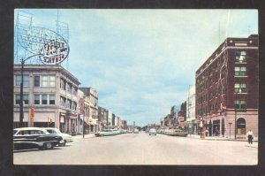 LAWRENCE KANSAS DOWNTOWN MASSACHUSETTS STREET SCENE OLD CARS POSTCARD