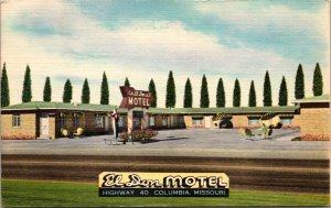 Linen Postcard El Don Motel Highway 40 in Columbia, Missouri~139614