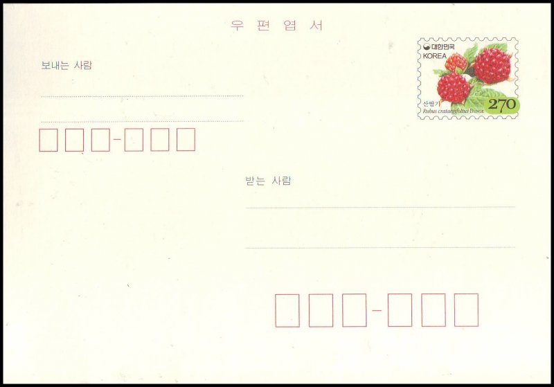 Korea Postal card - Wild Berry 2013