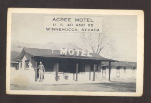 WINNEMUCCA NEVADA ACREE MOTEL VINTAGE ROADSIDE ADVERTISING POSTCARD