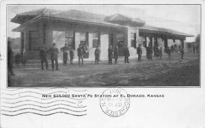 J44/ El Dorado Kansas Postcard c1910 New Santa Fe Railroad Depot 293