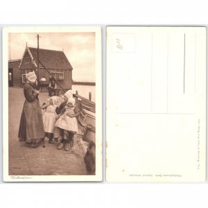 Postcard Volendam Netherlands Community Life 1913