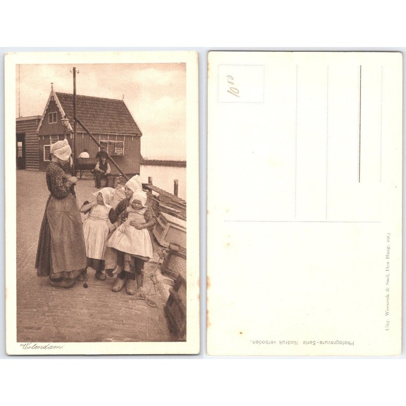 Postcard Volendam Netherlands Community Life 1913