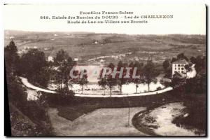 Old Postcard Lac Frontiere Franco Suisse Villers Or Entree of Lake Road Pools