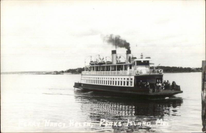 Casco Bay ME Peaks Island ME Ferry Boat Nancy Helen Real Photo Postcard