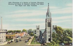 Wyoming Laramie Showing 3rd Street St Mathew's Abbey Post Office & Bus Depot ...