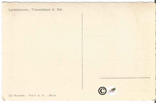 Vintage Postcard, Trummelbach Falls at Laterbrunnen's in Zurich Switzerland