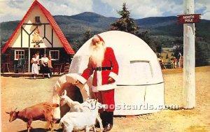 Santa Feeding the Animals at Santa's Village - Jefferson, New Hampshire NH  