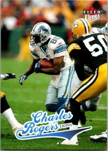 2004 Fleer Football Card Charles Rogers Detroit Lions sk9232