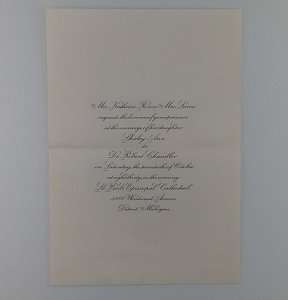 Vintage October 20th Wedding Marriage Invitation With Reception Card