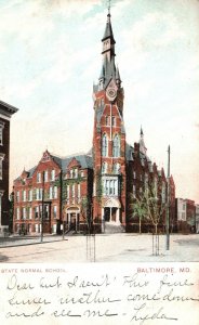 Vintage Postcard 1907 The Normal School Campus Building Baltimore Maryland MD