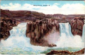 Postcard WATER SCENE Twin Falls Idaho ID AL0104