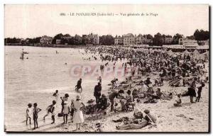 Old Postcard Pouliguen General View of the beach