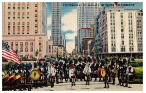 Kiltie Band in Oklahoma City, Oklahoma Parade Postcard