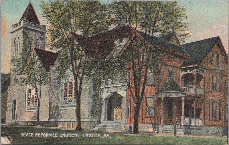 Postcard Grace Reformed Church Easton PA