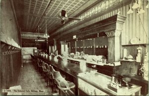 Compliments The Colonial Cafe Interior Bar Billings Montana Postcard PM 1909