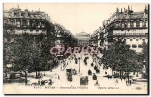 Paris Old Postcard Avenue of & # 39Opera