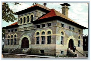 1907 Post Office Building Stairs Entrance View Lewiston Maine ME Posted Postcard