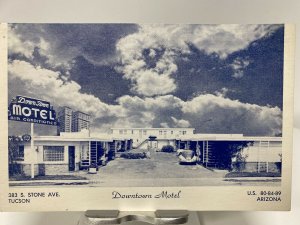 Vintage 1950s Down Town Motel Stone Ave Tuscon AZ US 80-84-89 Postcard