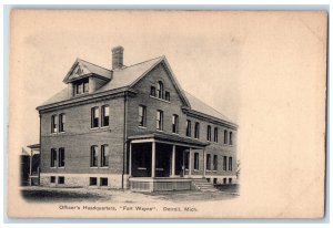 c1905 Officer's Headquarters Fort Wayne Detroit Michigan MI Antique Postcard