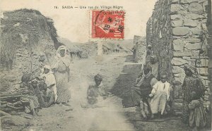 Saida indigenous scene rural housing natives of Algeria 1908 postcard