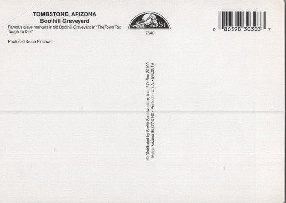 Boothill Graveyard Tombstone Arizona Multiview Continental Postcard