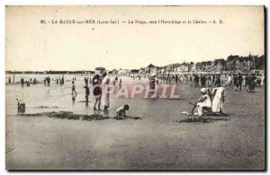 Old Postcard La Baule on Sea The Beach Towards L & # 39Hermitage and Casino