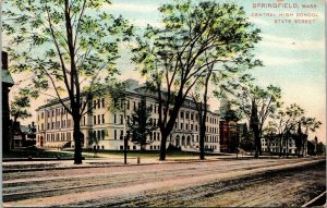 Central High School State Street Divided Back Postcard 1900s Vintage PM Mass 
