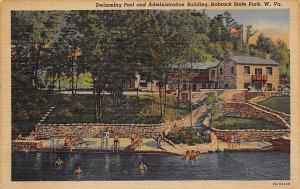 Swimming Pool, Administration Building - Babcock State Park, West Virginia WV  