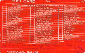 Australian Ballot Australia 1908 