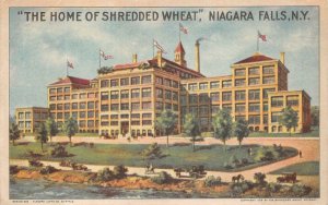 THE HOME OF SHREDDED WHEAT NIAGARA FALLS NEW YORK ADVERTISING POSTCARD (c.1910)